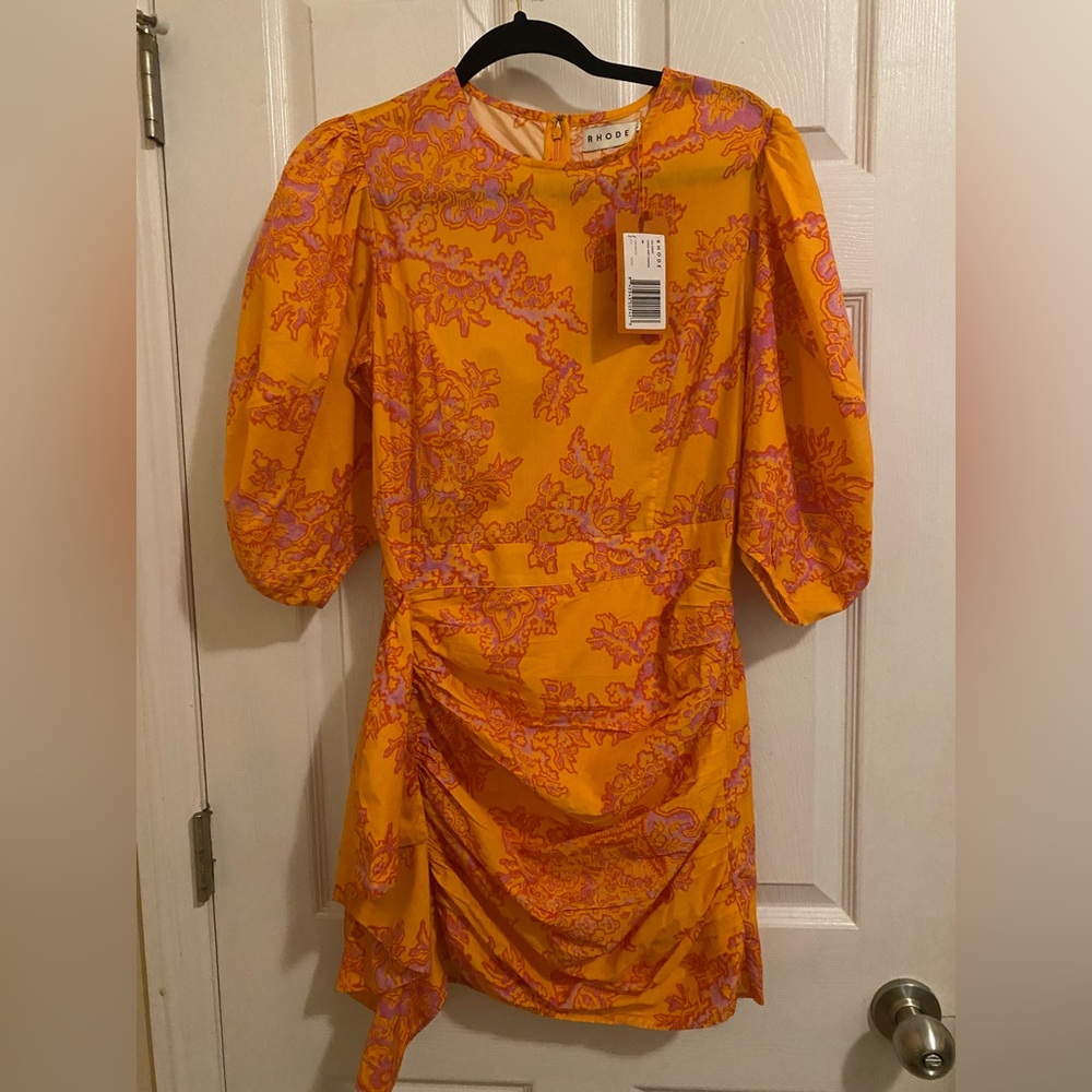 NWT Rare RHODE Pia Dress Coral Orange Purple Dress